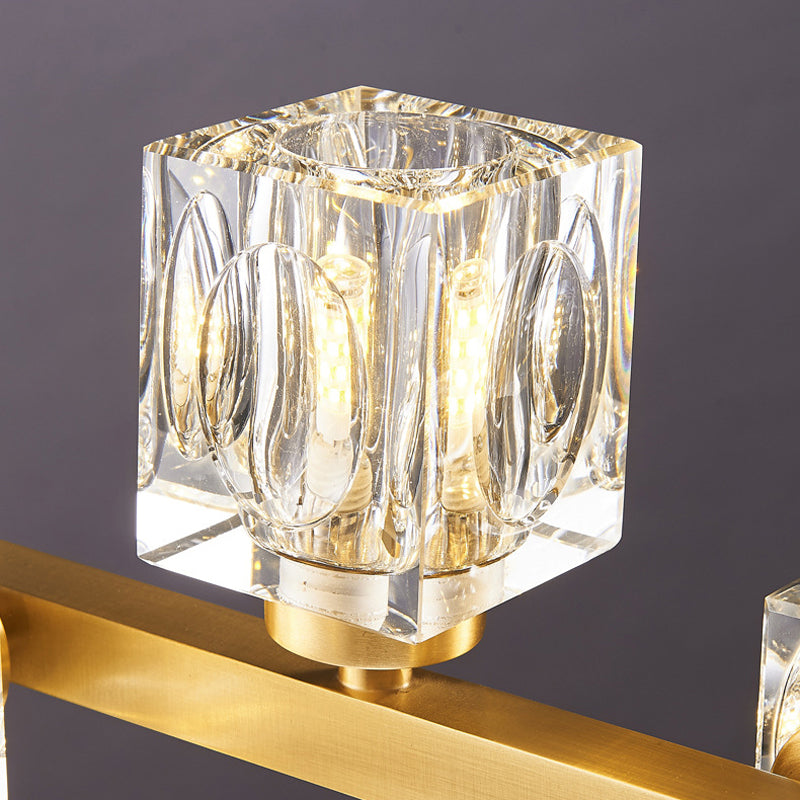 Contemporary Golden Kitchen Island Lighting 7/9/11/13/15-Light Crystal Ceiling Light
