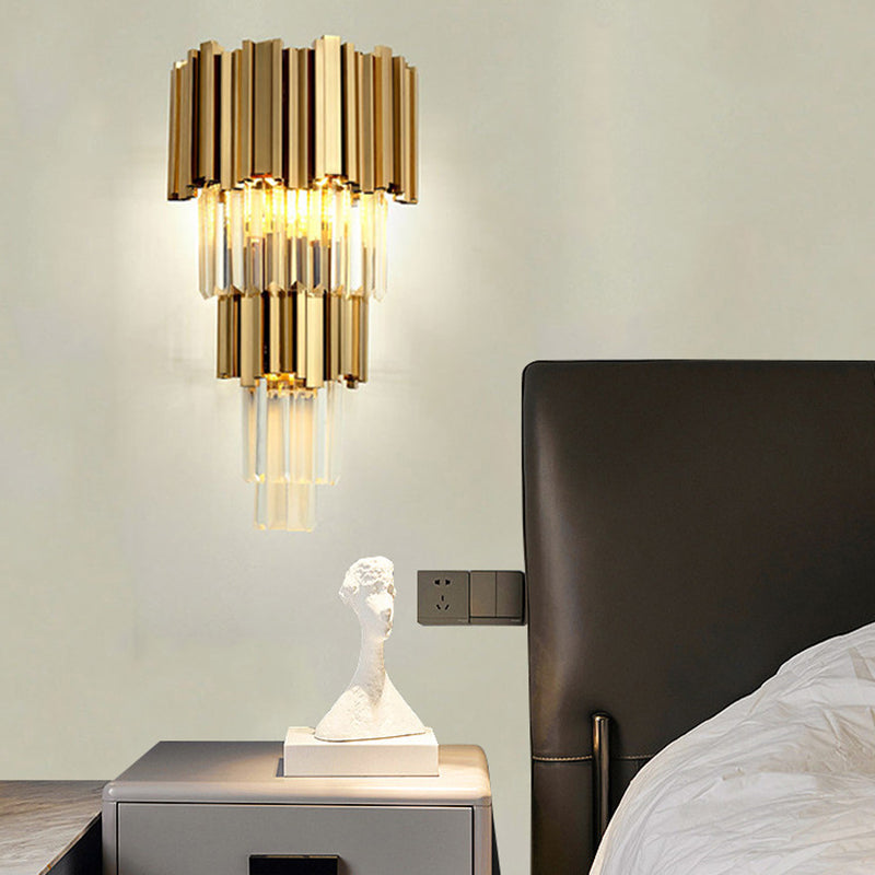 Contemporary Crystal Wall Lamps Metal Wall Light Fixtures for Bedroom