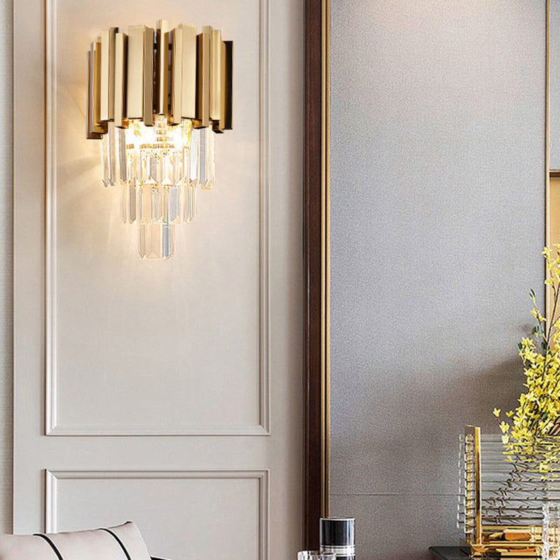 Contemporary Crystal Wall Lamps Metal Wall Light Fixtures for Bedroom