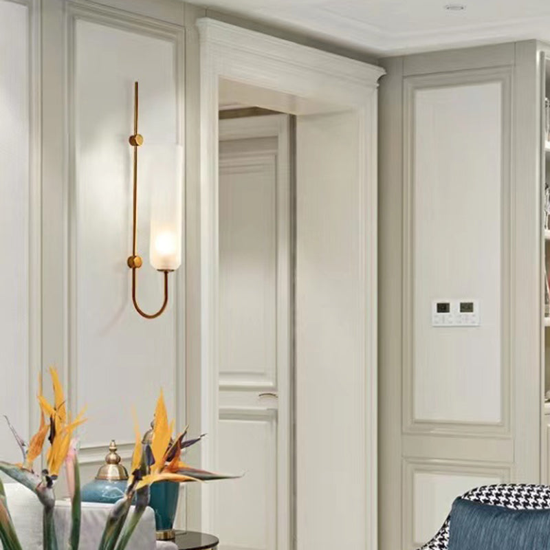 Glass Cylinder Wall Light Sconces Minimalism 1 Light Wall Mounted Lamp