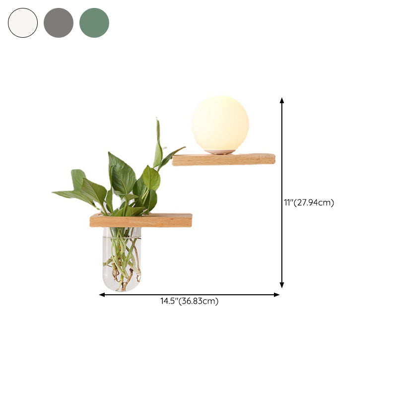 Modern Style Wall Light Fixture Wooden Wall Light Sconce without Plants for Bedroom