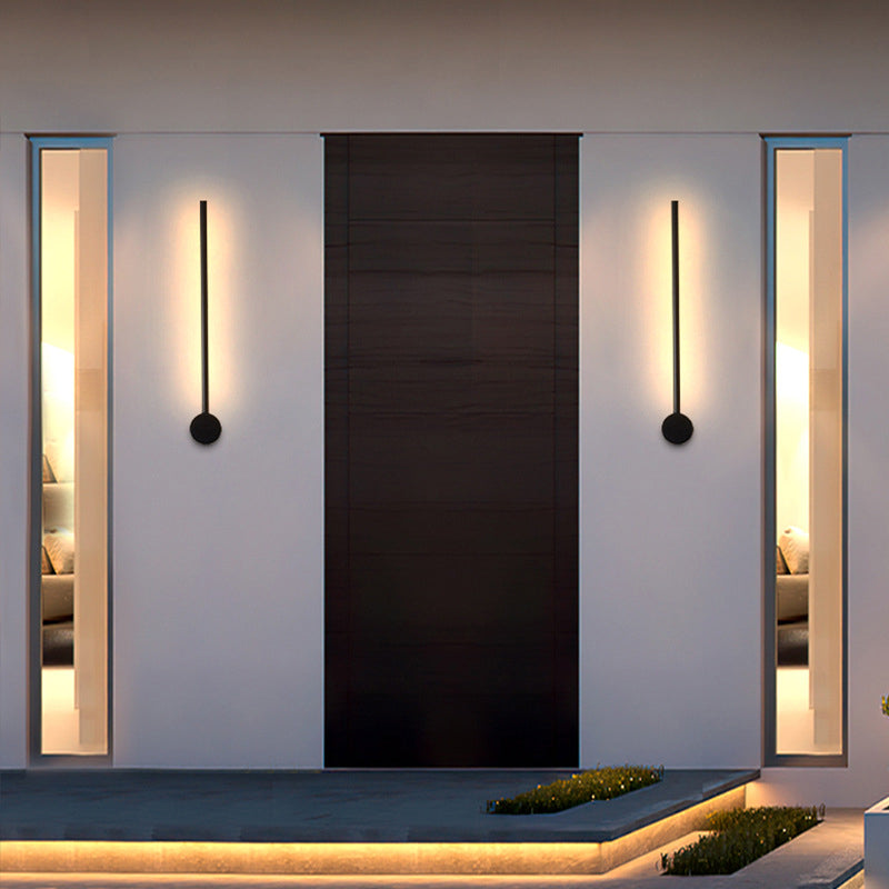 Linear Shape Metal Wall Mount Light Modern Style Multi-Lights Wall Light Sconce in Black
