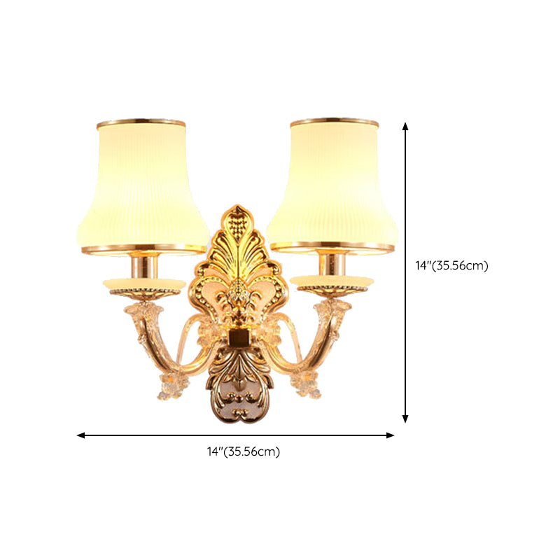 Modernist Wall Sconce Glass Wall Light Fixture in Gold for Living Room