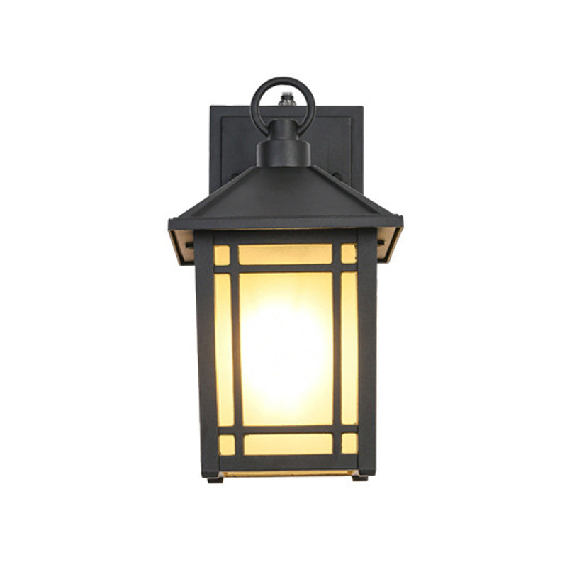 Geometric Shape Glass Wall Mount Light Industrial Style 1-Light Wall Light Sconce in Black