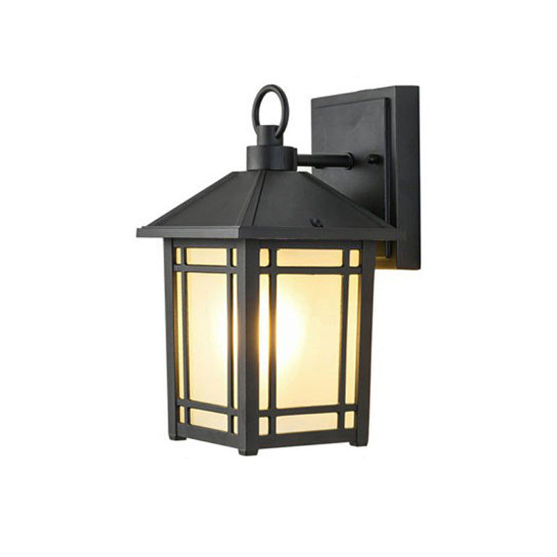 Geometric Shape Glass Wall Mount Light Industrial Style 1-Light Wall Light Sconce in Black