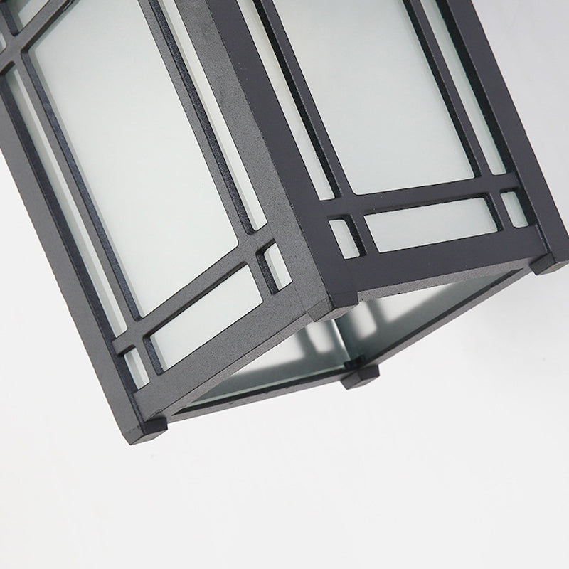 Geometric Shape Glass Wall Mount Light Industrial Style 1-Light Wall Light Sconce in Black