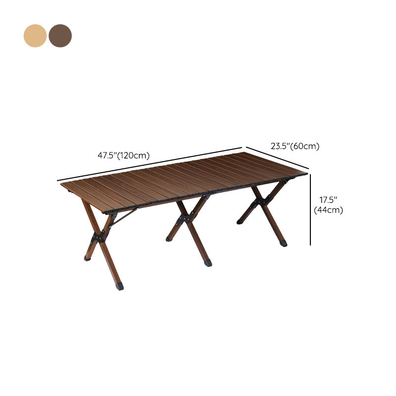 Rustic Patio Table Metal Foldable Rectangle Camping Table for Outdoor