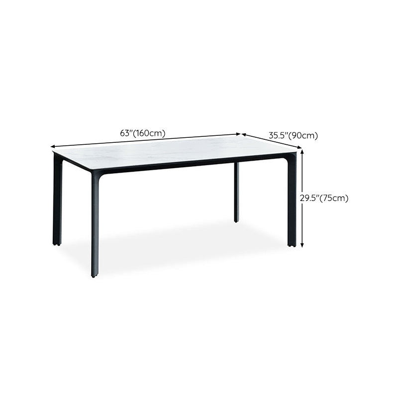 Gray Metal Industrial Dining Table Water Resistant Dining Table