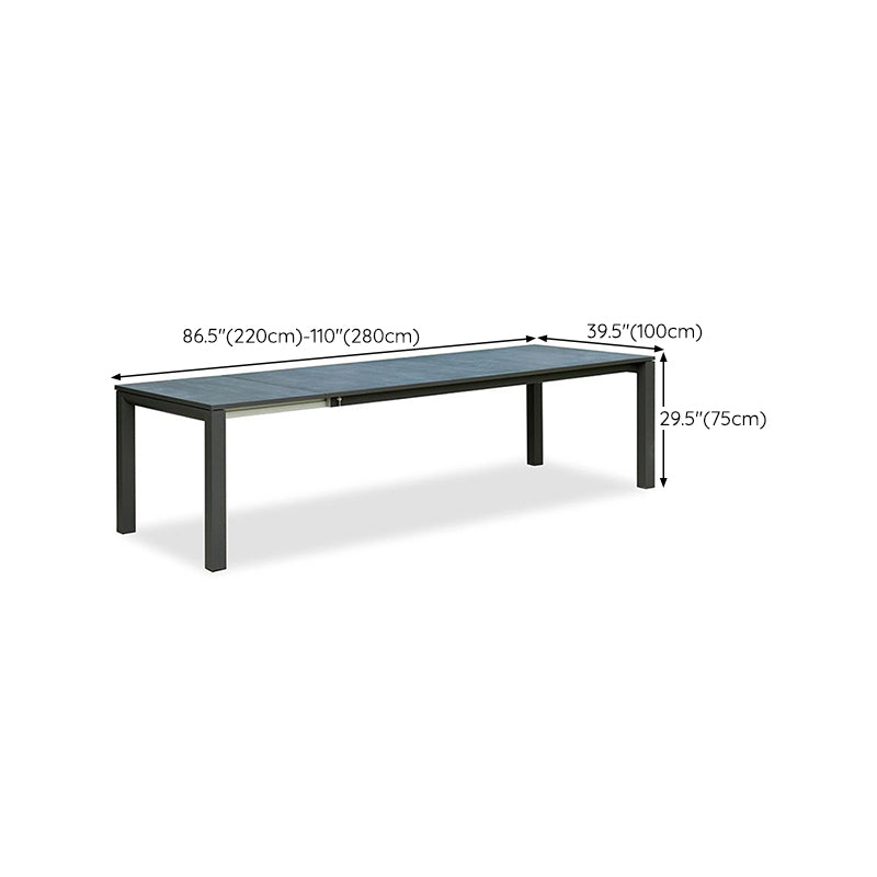 Gray Metal Industrial Dining Table Water Resistant Dining Table