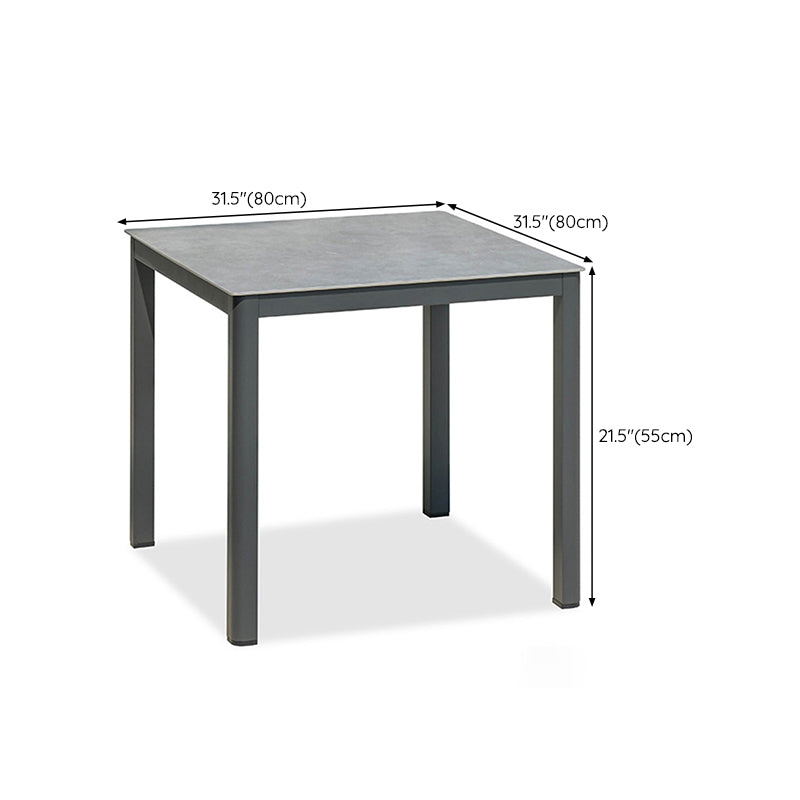 Gray Metal Industrial Dining Table Water Resistant Dining Table