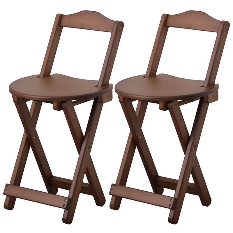 Solid Wood Dining Stools Contemporary Folding Bar Stools with Footrest