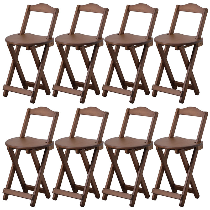 Solid Wood Dining Stools Contemporary Folding Bar Stools with Footrest