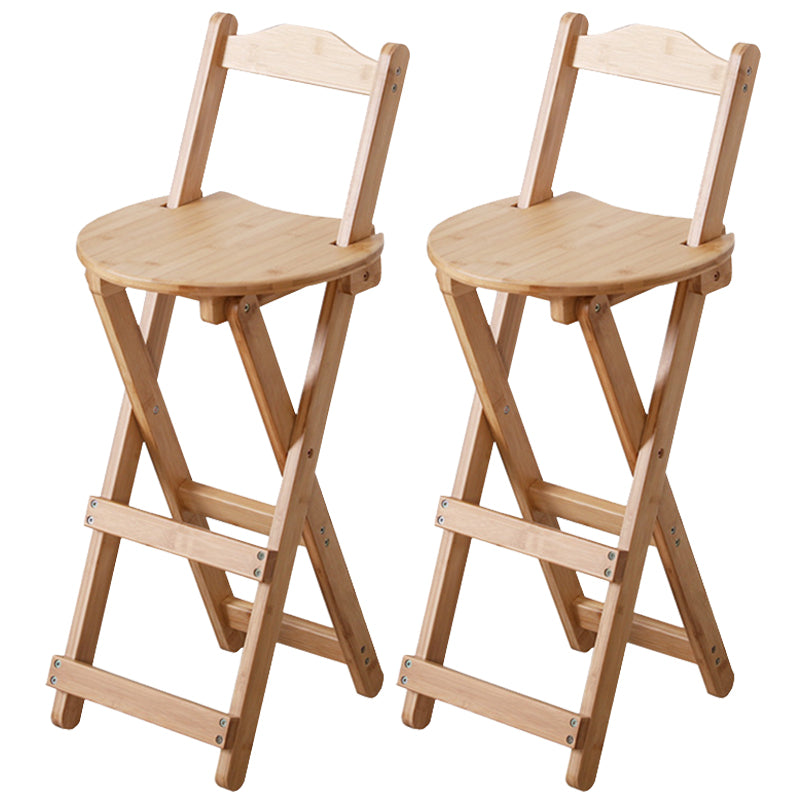Solid Wood Dining Stools Contemporary Folding Bar Stools with Footrest