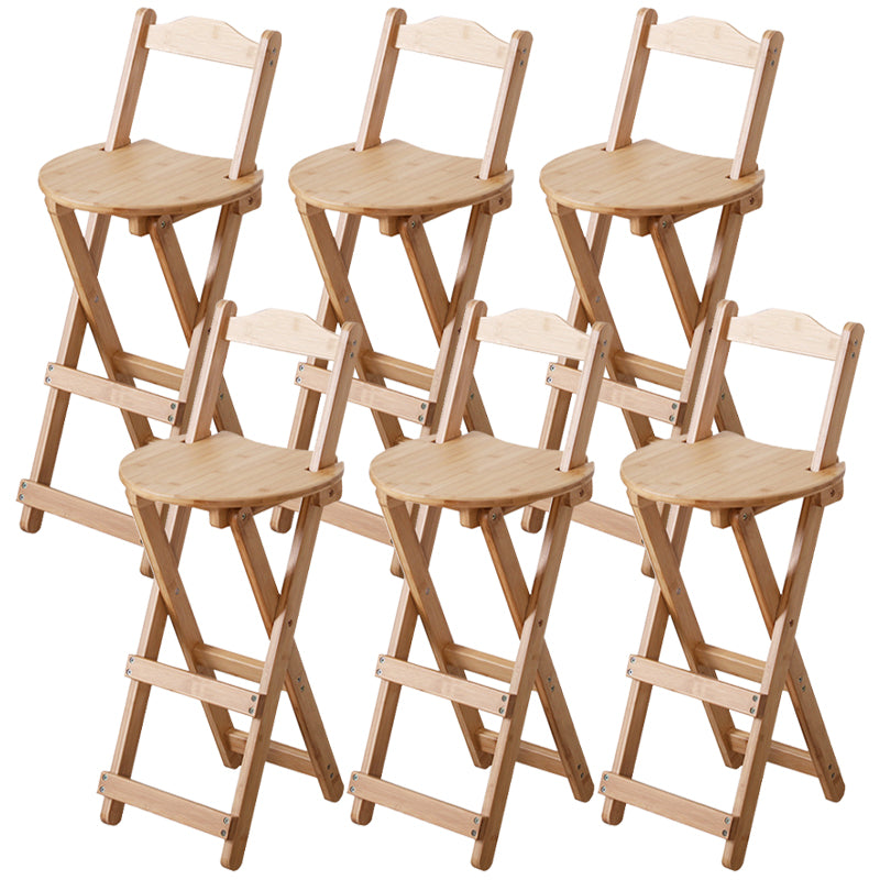 Solid Wood Dining Stools Contemporary Folding Bar Stools with Footrest