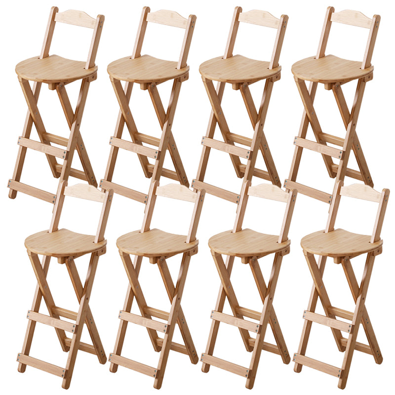 Solid Wood Dining Stools Contemporary Folding Bar Stools with Footrest