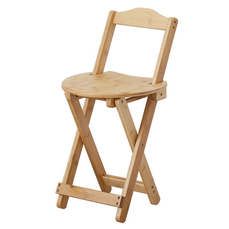 Solid Wood Dining Stools Contemporary Folding Bar Stools with Footrest