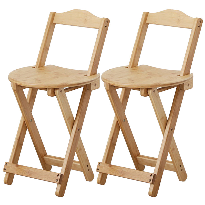 Solid Wood Dining Stools Contemporary Folding Bar Stools with Footrest