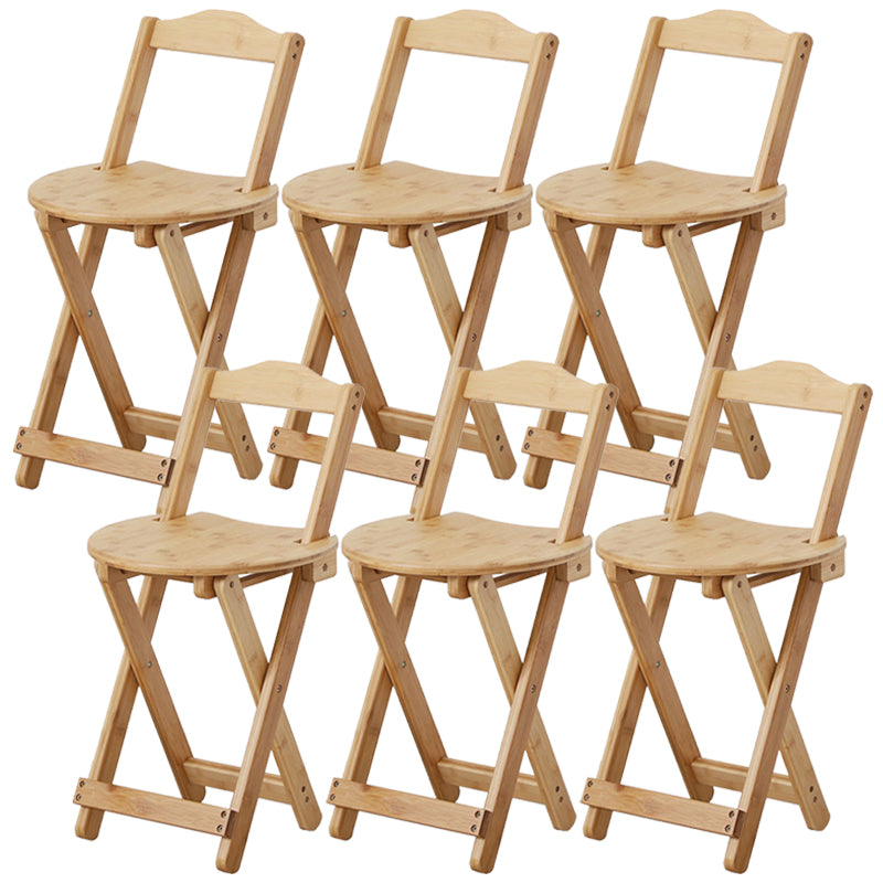 Solid Wood Dining Stools Contemporary Folding Bar Stools with Footrest
