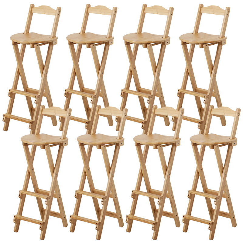Solid Wood Dining Stools Contemporary Folding Bar Stools with Footrest
