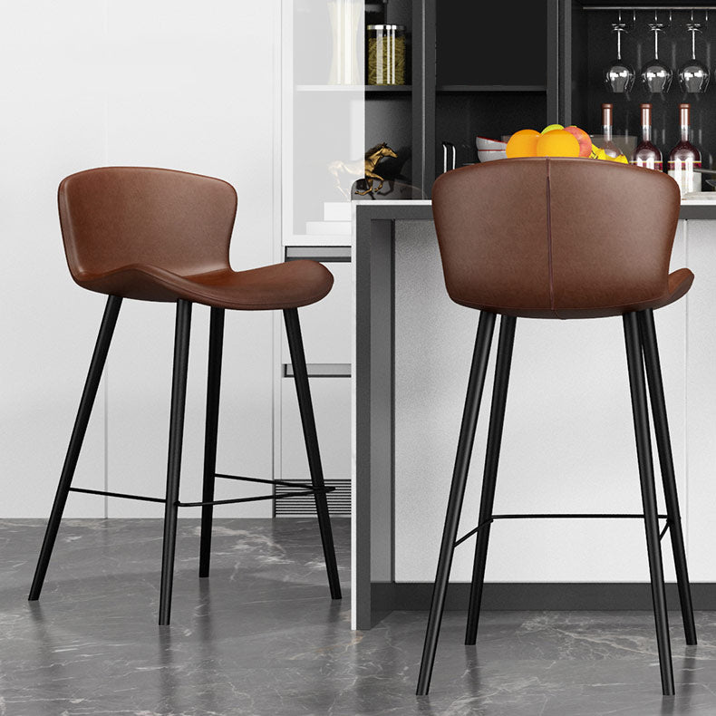 Modern Style Bar Stool Leather Backrest Counter Stool for Home