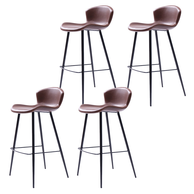 Modern Style Bar Stool Leather Backrest Counter Stool for Home