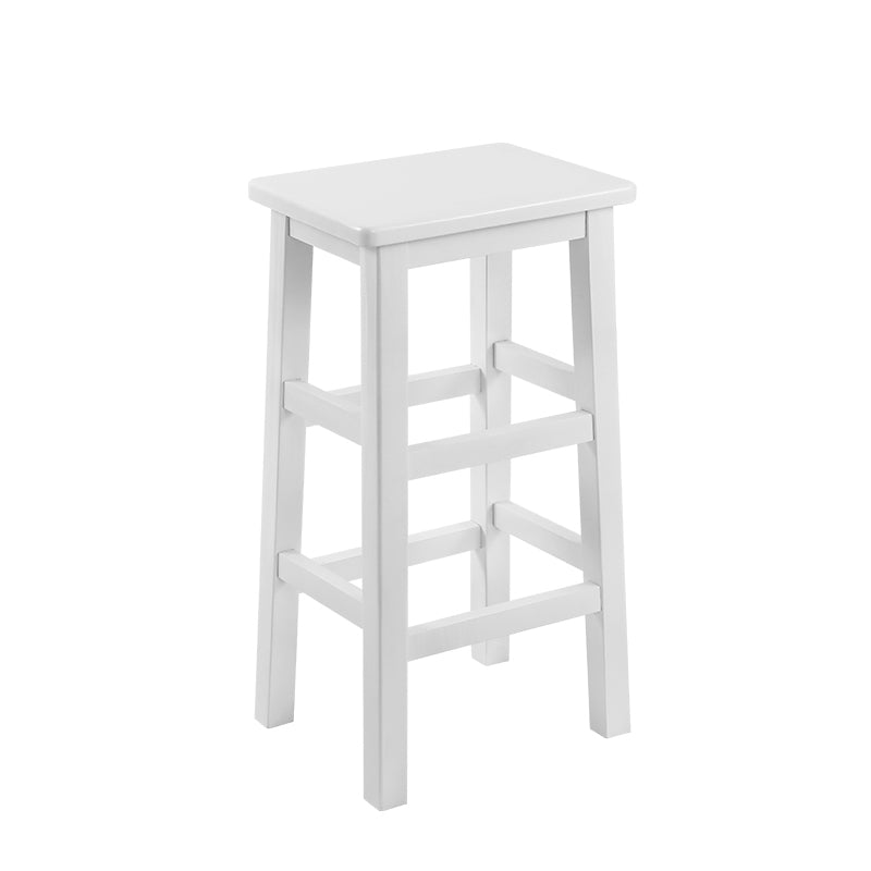 Solid Wood Bar Stool Footrest Armless Counter Stool for Dining Room