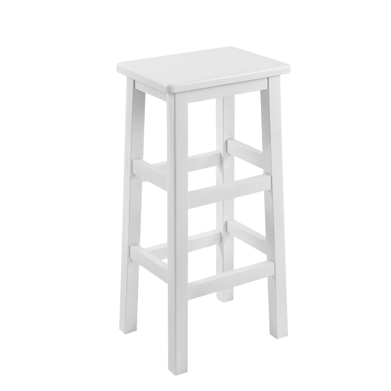Solid Wood Bar Stool Footrest Armless Counter Stool for Dining Room
