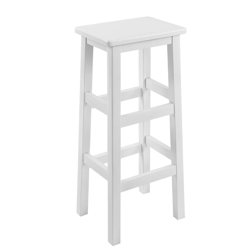 Solid Wood Bar Stool Footrest Armless Counter Stool for Dining Room