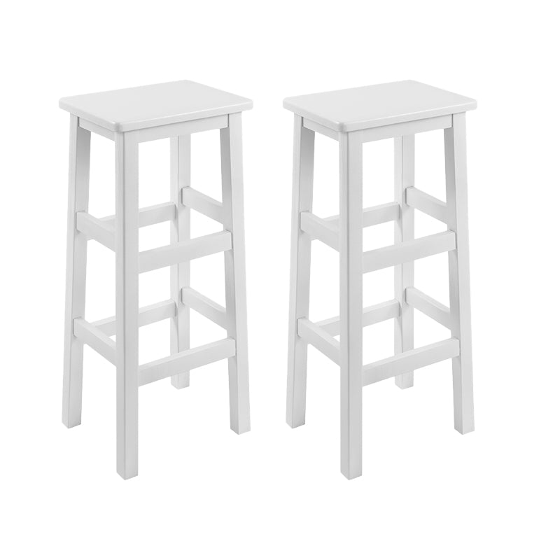 Solid Wood Bar Stool Footrest Armless Counter Stool for Dining Room