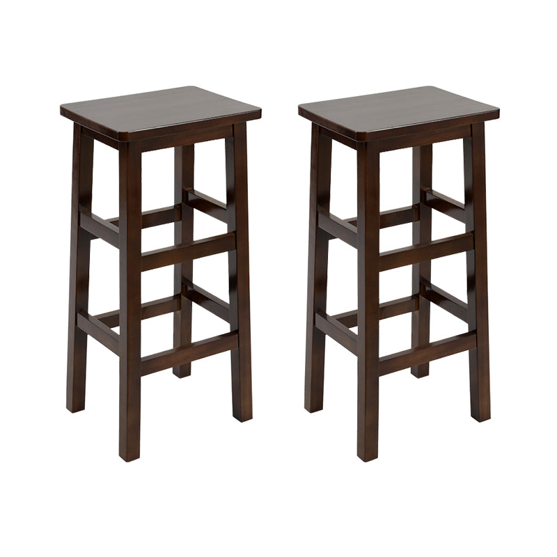 Solid Wood Bar Stool Footrest Armless Counter Stool for Dining Room