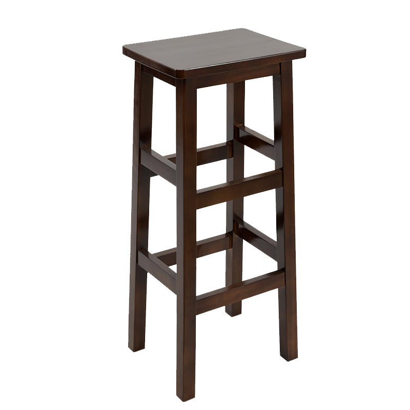 Solid Wood Bar Stool Footrest Armless Counter Stool for Dining Room