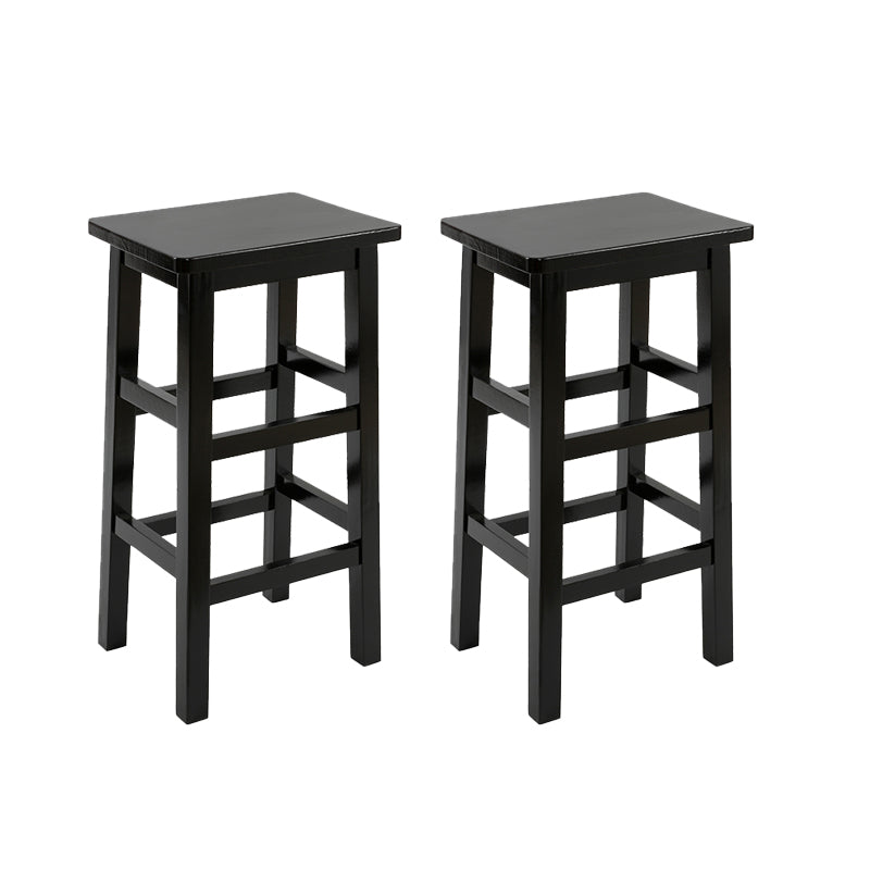 Solid Wood Bar Stool Footrest Armless Counter Stool for Dining Room