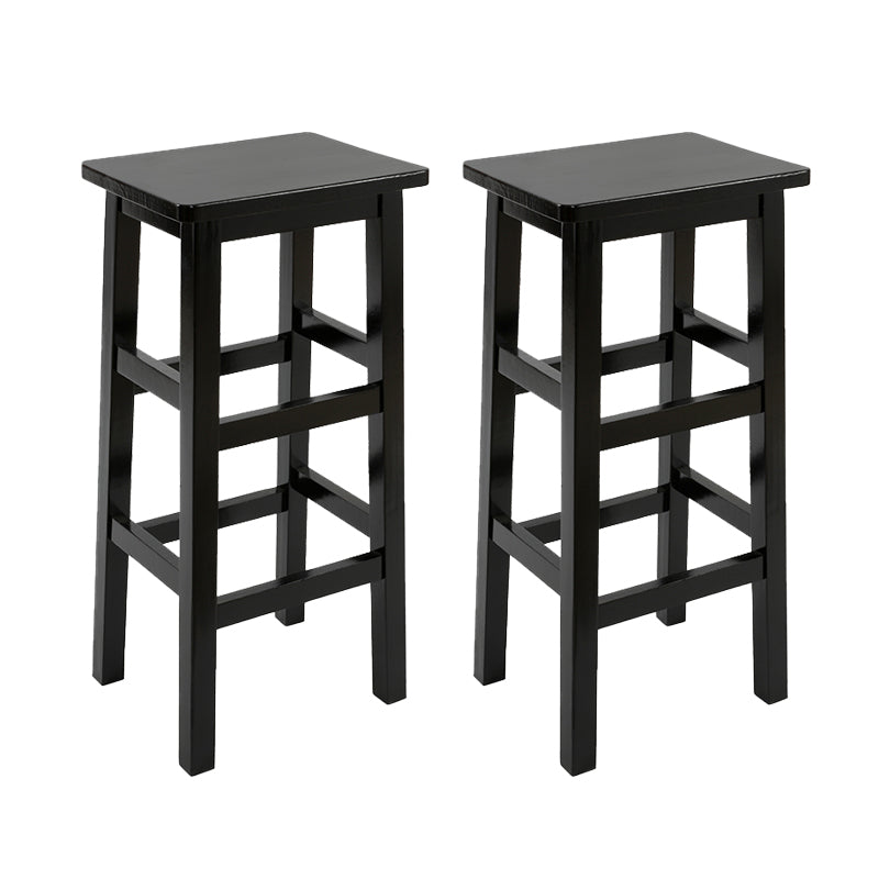 Solid Wood Bar Stool Footrest Armless Counter Stool for Dining Room
