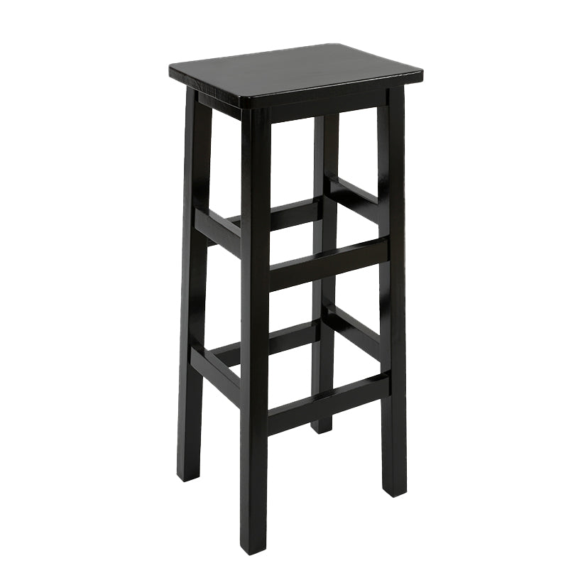 Solid Wood Bar Stool Footrest Armless Counter Stool for Dining Room