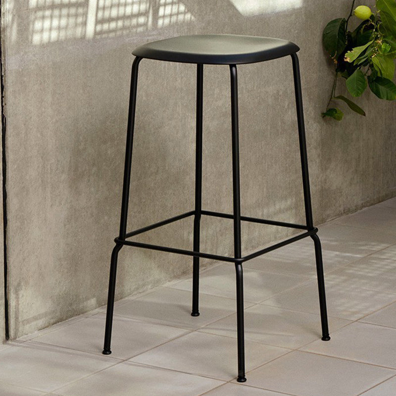 Solid Wood Counter & Bar Stools Modern Indoor Stools with Metal Base