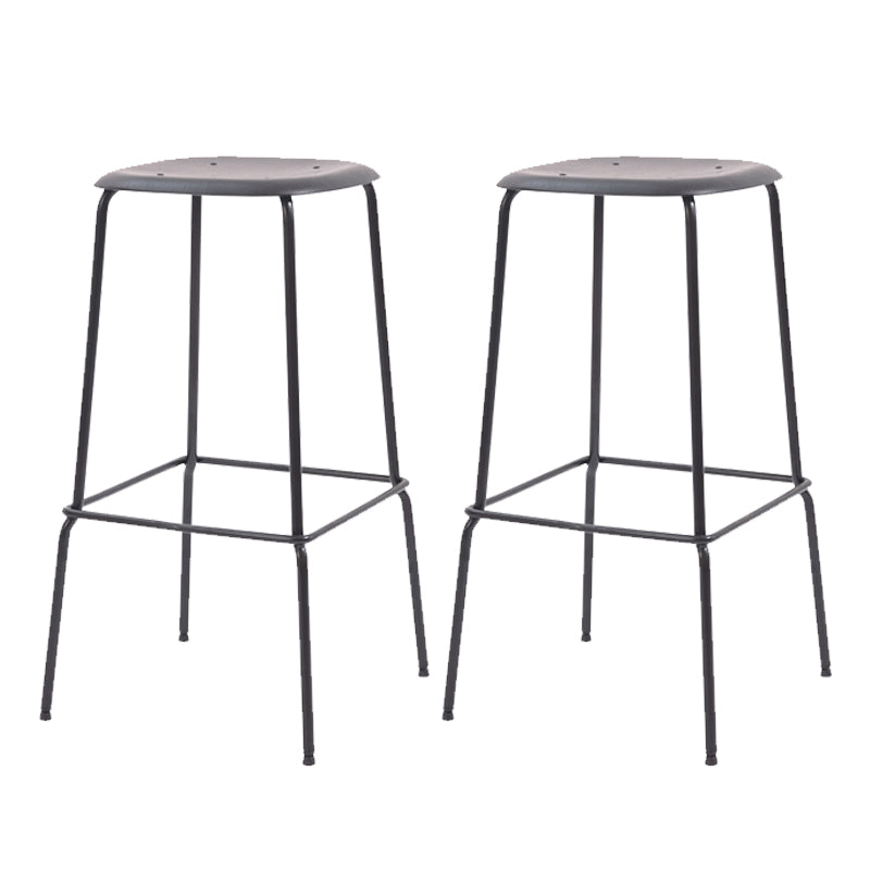 Solid Wood Counter & Bar Stools Modern Indoor Stools with Metal Base