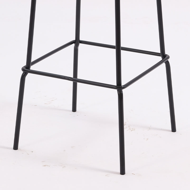 Solid Wood Counter & Bar Stools Modern Indoor Stools with Metal Base