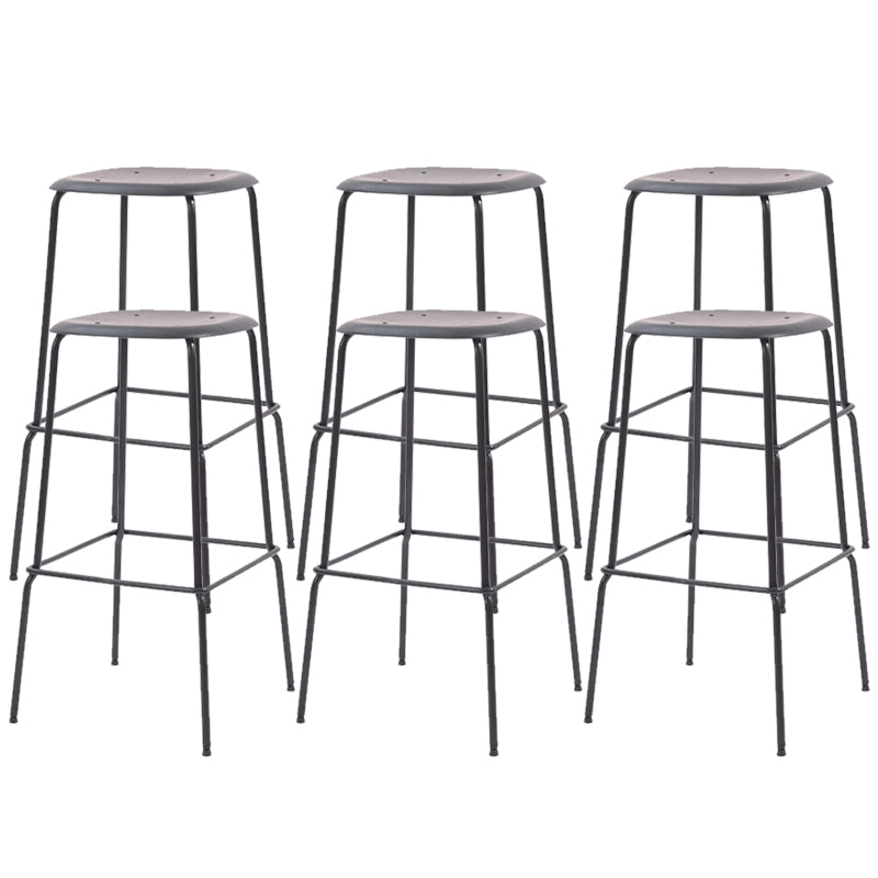Solid Wood Counter & Bar Stools Modern Indoor Stools with Metal Base