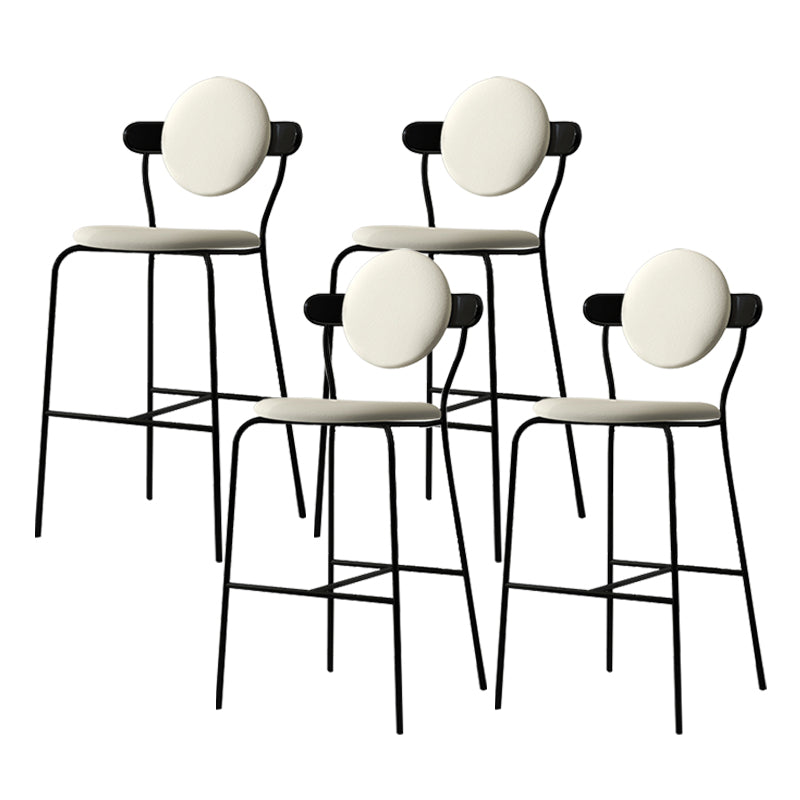 White Upholstered Stools for Small Places Industrial Indoor Bar Stools