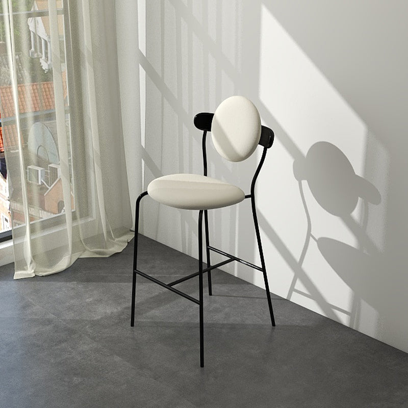 White Upholstered Stools for Small Places Industrial Indoor Bar Stools