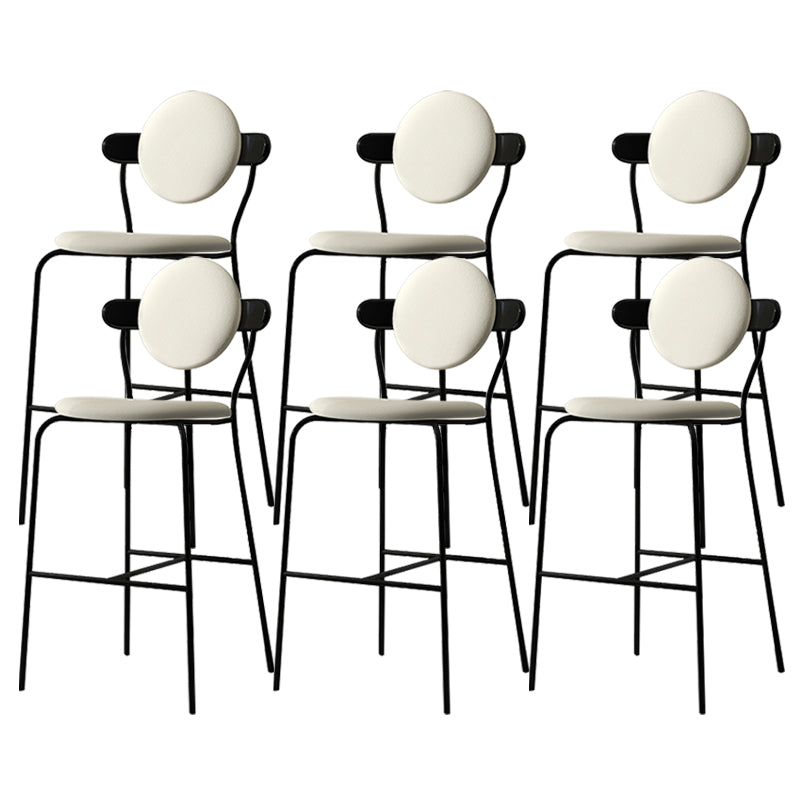 White Upholstered Stools for Small Places Industrial Indoor Bar Stools