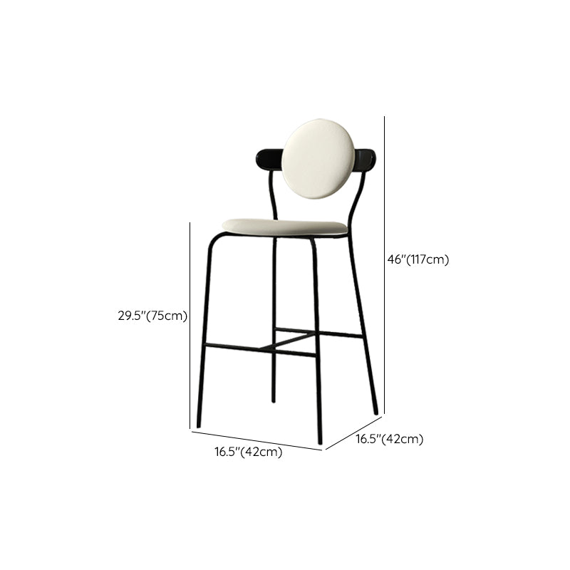 White Upholstered Stools for Small Places Industrial Indoor Bar Stools