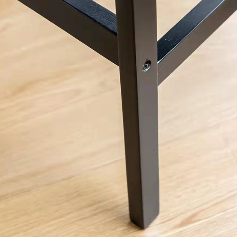 Industrial Faux Leather Bar Stools Indoor Solid Back Stools with Wooden Frame