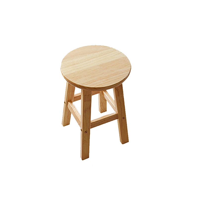 Light Wood Finish Counter & Bar Stools Modern Indoor Stools with 4 Legs