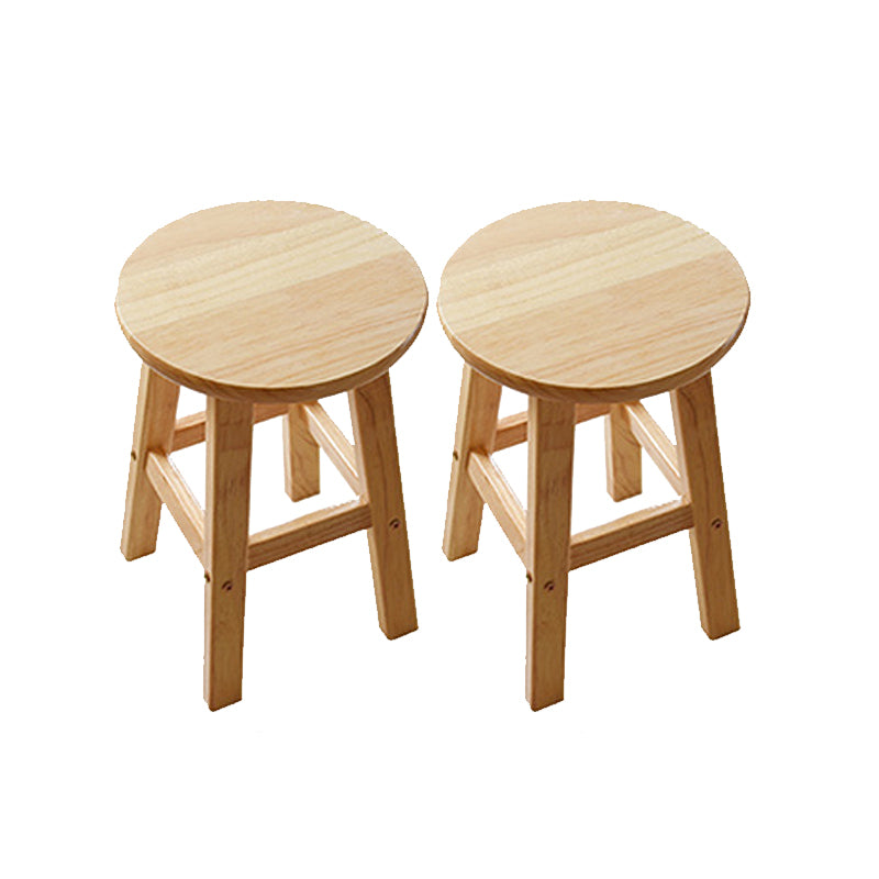 Light Wood Finish Counter & Bar Stools Modern Indoor Stools with 4 Legs