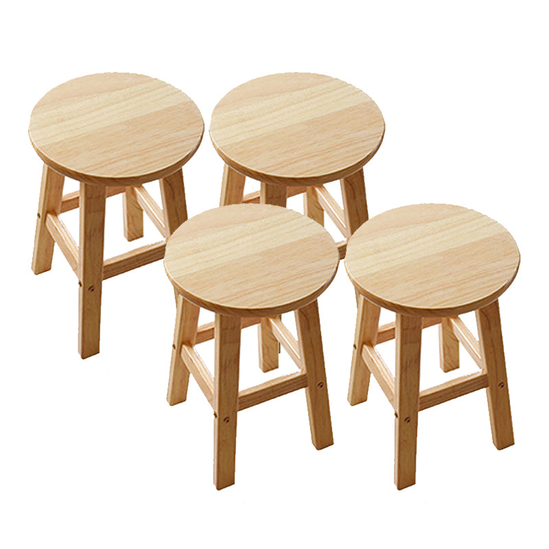Light Wood Finish Counter & Bar Stools Modern Indoor Stools with 4 Legs