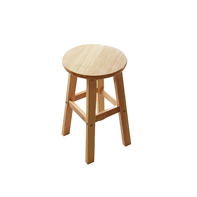 Light Wood Finish Counter & Bar Stools Modern Indoor Stools with 4 Legs