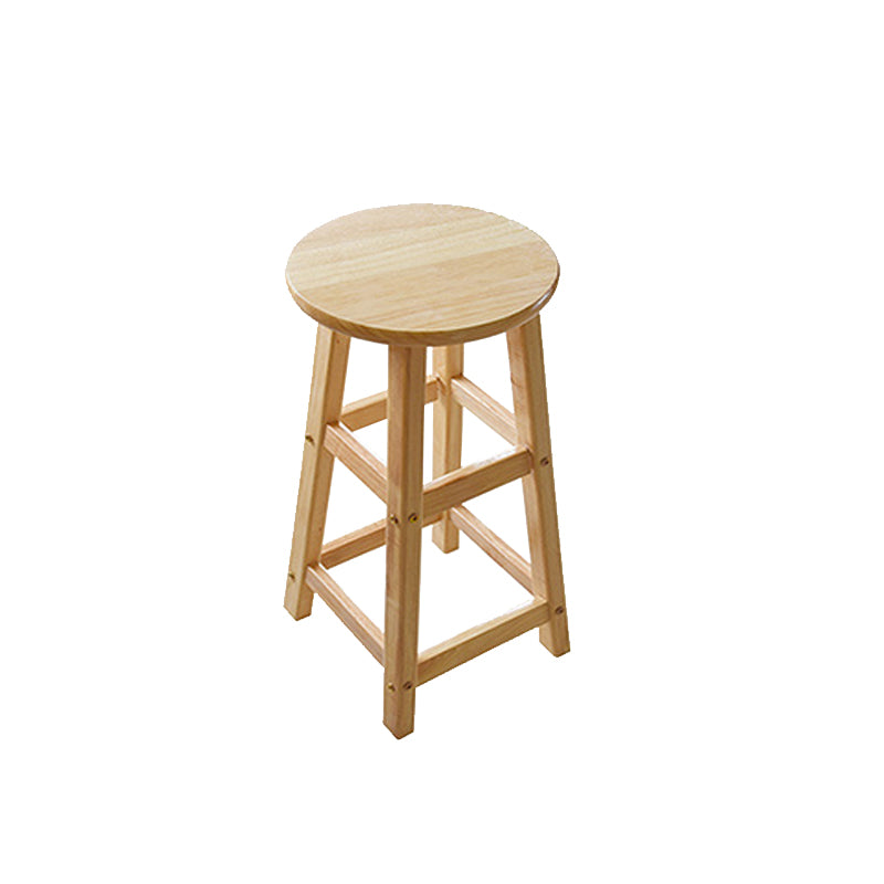 Light Wood Finish Counter & Bar Stools Modern Indoor Stools with 4 Legs