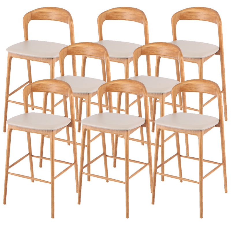 Solid Wood Dining Stools Contemporary Bar Stools with Cushion