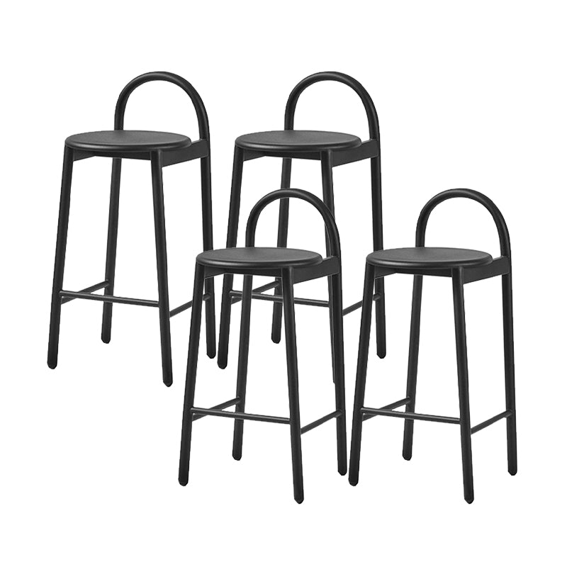 Matte Finish Wood Bar & Counter Chairs Modern Indoor Stools with Metal Frame